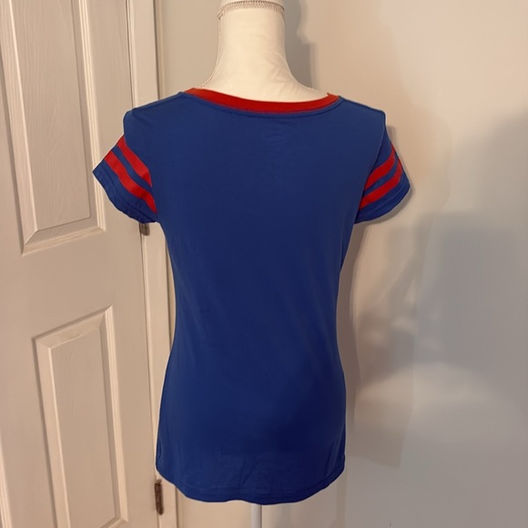 DC Comics Superman Blue V-Neck Graphic Tee Shirt Size L (11/13) - Picture 4 of 5